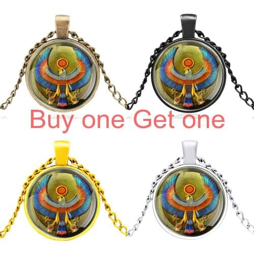 Vintage Ankh Ancient Egypt Symbol Glass Dome Charm Pendant Necklace Men Women Jewelry Accessories Gifts