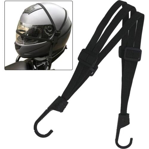 Motorcycle Helmet Retractable Rope Cord Luggage Elastic Strap Belt with 2 Hooks