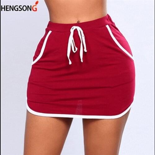 New Summer Women Tennis Skirts Mid Waist Badminton Yoga Running Dance Shorts Anti Exposure Stripe Drawstring Sports Skirt