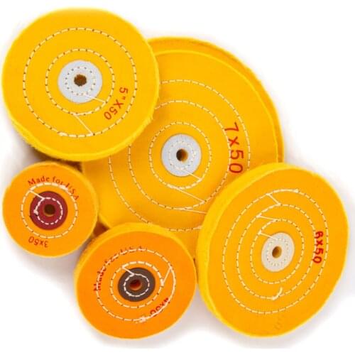 1pc Yellow Cotton Polishing Wheels 2"-14" Cloth Buffing Wheel Grinder for Jewelry Wood Metal Polishing Abrasive Tools