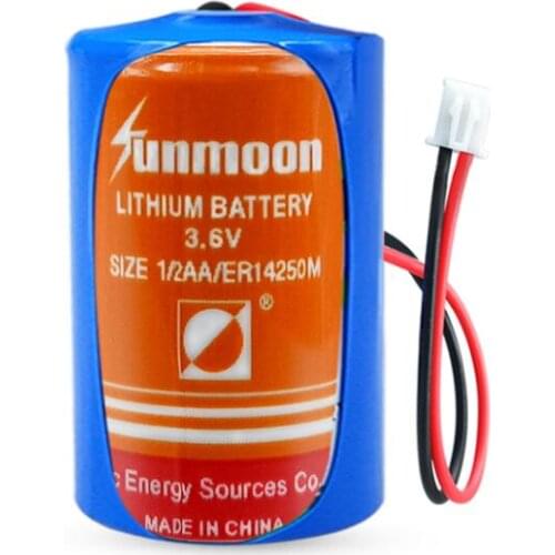 10PCS Original ER14250M 750MAH 3.6V power PLC lithium battery With plug ER14250