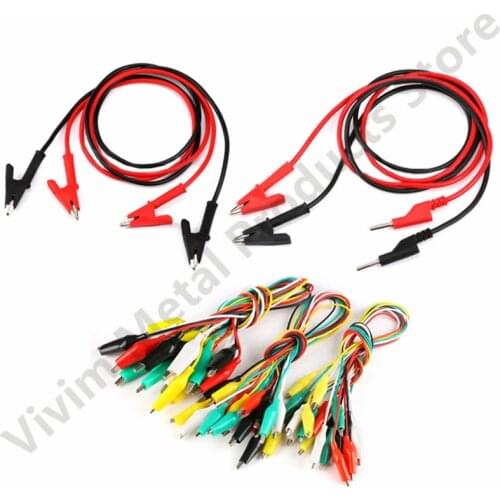 10A Test Leads Line Banana Plugs To Crocodile Clamps Alligator Clips Test Lead Cable Wire For DC Power Supply Multimeter