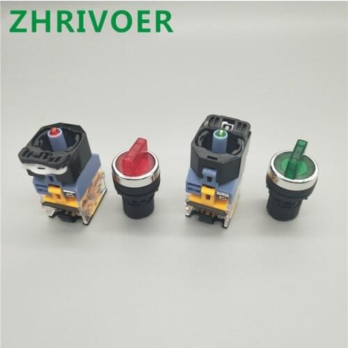 22mm LA38-11XD/2 LA38-20XD/3 Knob Switch with Light Self-locking Selector switch 2/3 Position 10A/440V Rotary switch