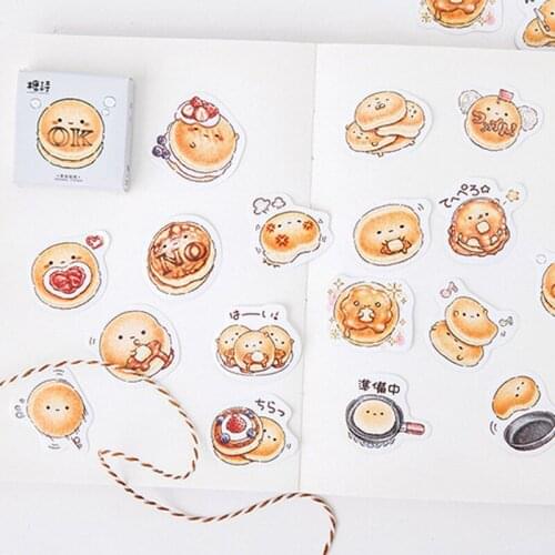 45 pcs/pack Kawaii Round Delicous Bread Decorative Stickers Adhesive Stickers DIY Decoration Diary Stationery Stickers Gift