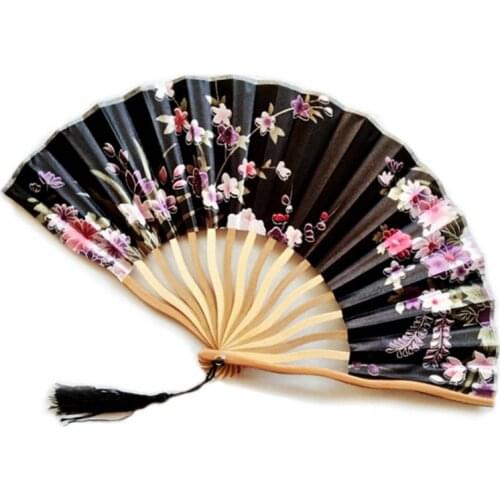 50pcs Bamboo Flower Hand Fan Folding Pocket Fan Wedding Party Decoration Mariage Gift Favors Can Customizedd