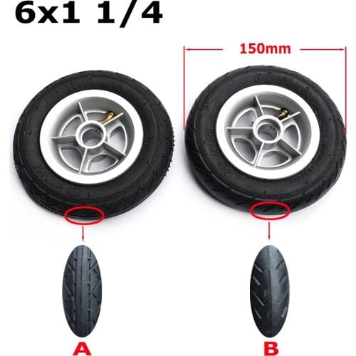 6x1 1/4 Wheels 150mm 6 Inch Pneumatic Tire With Aluminum Rims For Gas Electric Scooters E-bike A-folding Bike