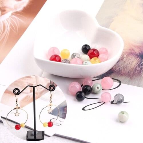 Round Beads Ball Natural Stone Bracelet Necklace Earring Components Diy Handmade Material Jewelry Accessories 8pcs