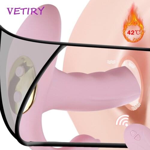 3 IN 1 Wireless Heating Panties Vibrator Wearable Dildo Vibrator G Spot Clit Stimulator Vaginal Anal Orgasm Sex Toys for Women