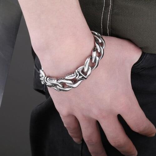 Viking Punk 316L Stainless Steel bracelet Bangle biker nordic Link Chain simple jewelry for man and women jewelry