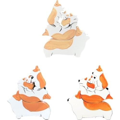 Wooden Blocks Game Animals Pattern Parent-Child Interaction Toy Early Brain Development for Kids Toddler Children 69HE