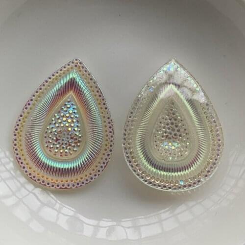 DIY 6pcs 30*40mm Crystal AB Resin Flatback Rhinestones Drops Crystal Stones Scrapbook Strass For DIY Wedding Dress