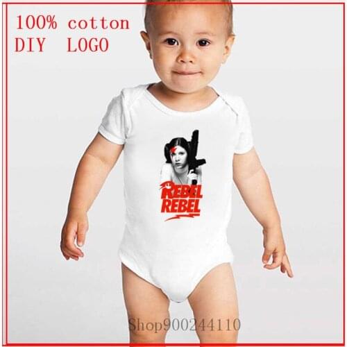 Design Newborn Princess Leia Rebel Rebel Baby Bodysuit Summer Boy Girl Jumpsuit Letter Short Sleeve Clothes Infant Outfits 0-24M