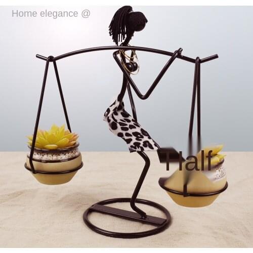 Home Desktop Flower Pot Creative Exotic Style Carrying Potted Flower Stand Fashionable Living Room Study Decoration