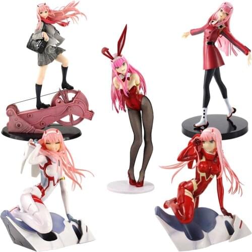 15-45cm Darling in the FRANXX Figures Zero Two Code 002 Bunny Girl Anime PVC Action Figure Collectible Model Toys