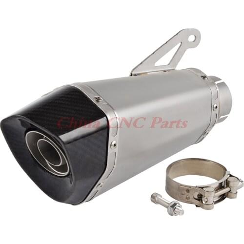 NICECNC 61mm Stainless Steel Carbon Fiber Exhaust Muffler Pipe Slip-On DB Killer For BMW S1000RR 2010-2014 S1000R 2014 2015 2016