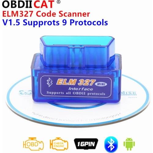 Hot 100% Hardware V1.5 Super MINI ELM327 Software V2.1 Bluetooth 12Kinds Multi-Langugae OBDII CAN-BUS Works ON Android Torque/PC