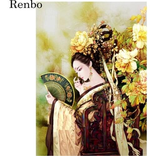 Classical singer geisha Girl diamond mosaic Cross Stitch 5D DIY diamond mosaic painting Diamond Embroidery Home Decoration