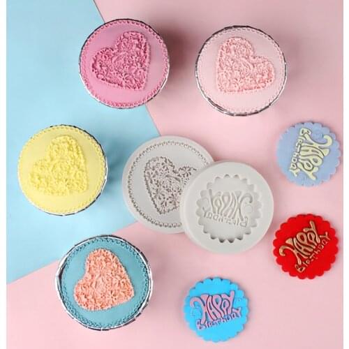 Lace Love & Happy Birthday Mould Silicone Mold Fondant Cake Decorating Tool Gumpaste Sugarcraft Chocolate Forms Bakeware