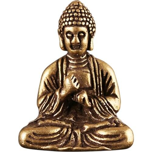 3cm Mini Brass Buddha Statue Buddha Sakyamuni Buddha Statue Table Deak Car Ornament Home Office Desk Decoration