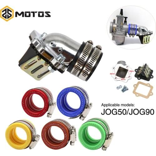 ZS MOTOS JOG50 JOG90 Modified Manifold Intake Pipe + Interface Carburetor Intake Manifold For Scooters PWK PE KOSO JOG 50 90