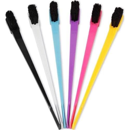 A set 6pcs Beauty Double Sided Edge Control Hair Comb Hair Styling Brush Simple and practical Six different color