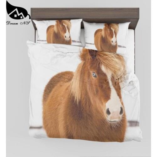 Dream NS Super soft 3D Effect Prints Horse Comforter pillowcase King Queen Size Bed room Home textiles Bedding set SMY20