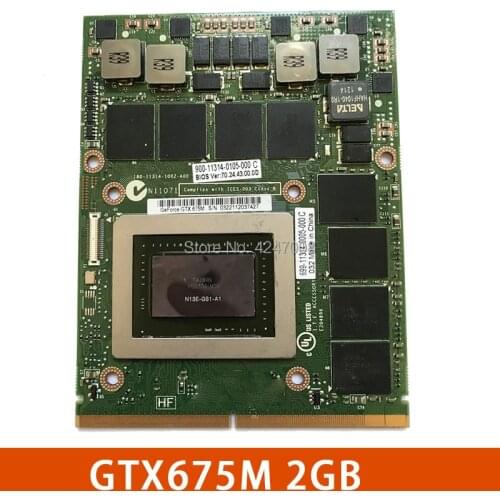 Original GTX675M GTX 675M N13E-GS1-A1 VGA Video Graphics Card For laptop Dell M6000 M6600 M6700 M6800 M15X M17x R2 R3 R4