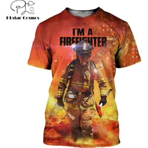 Drop Shipping Summer New Harajuku Firefighter Print 3d T Shirt Hipster Short Sleeve Tee Tops Men/Women Cosplay costume T-Shirts