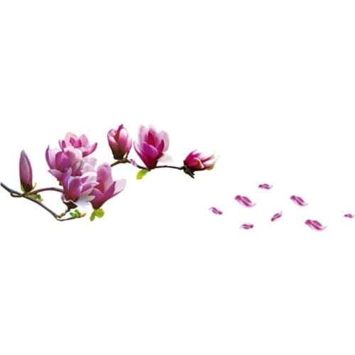 Romantic Magnolia flower Wall Sticker living room bedroom background Deco Art Decals Home Decoration Removable stickers