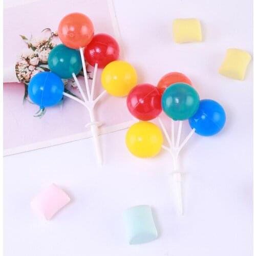 Ins Colorful Balloon Happy Birthday cake Topper DIY Kids birthday Party Cake Toppers Decorations For Baby Shower Cake Supplies