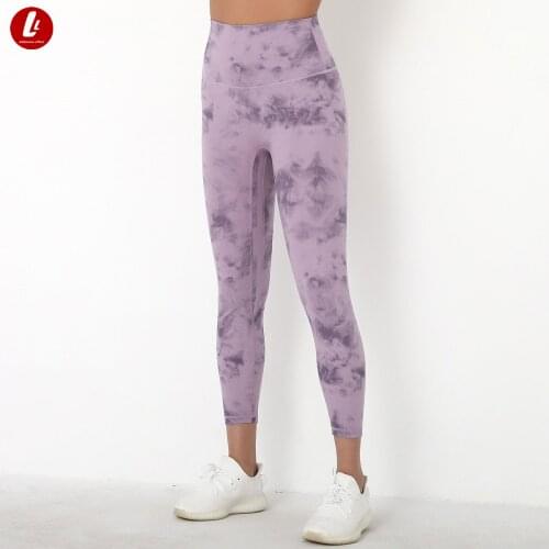 Yoga Pants High Waist Butt Lift Running Tight Tie Dyeing Leggings Sport Women Fitness Elastic Squat Proof Naked Feel GYM