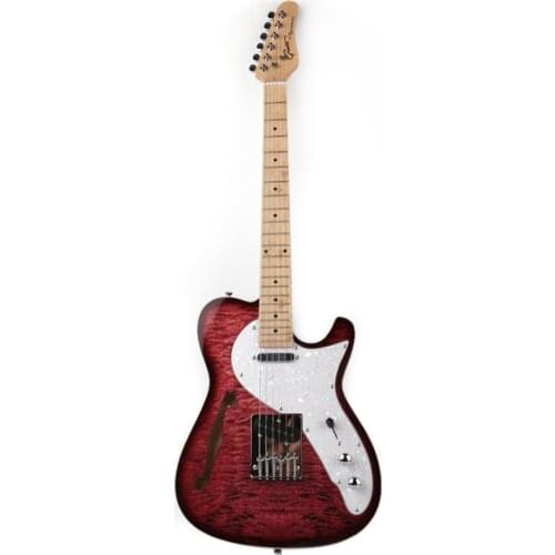 Good quality quilted maple electric guitar red free shipping