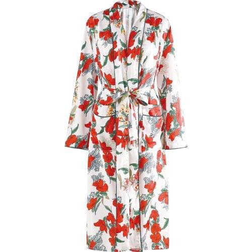 Boho Vintage Cover Up Long Kimono Shirt Flare Sleeve Long Wrap Chiffon Open Front Cover Up Tops Beachwear Maxi Kimono Floral