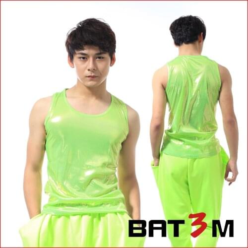 XS-6XL!!Fashion personality all-match mens clothing ds male neon green vest basic costumes