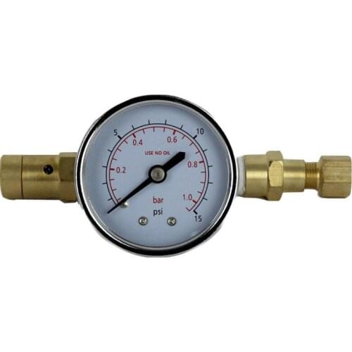 1bar/2bar Adjustable Pressure Relief Reducing Valve with pressure gauge home brew beer portable one way pressure gauge