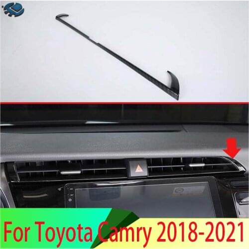 For Toyota Camry 2018 Carbon Fiber Style Car Middle Console Air Condition AC Vent Outlet Cover Trim Sticker Car Styling 1PC