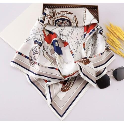 100% Silk Square Scarf Women Fashion Real Silk Scarf For Ladies Soft Printed Elegant Natural New Hijab Head Silk Scarf Foulard