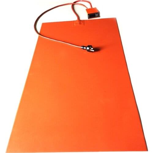 230V 1500W 500*900*1.5mm Silicone Rubber Heater with digital thermostat on wire 1000mm lead wire