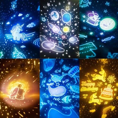 360 Rotatable Multicolor Changing LED Rechargeable Starry Sky Projector Night Light Universe Colorful Flashing Star Kids Gift