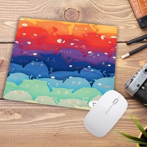 Big Promotion New Square Cats Kittens White Background Silicon Gaming Mouse Pads 220mmX180mmx2mm Mat Mice Pad Drop