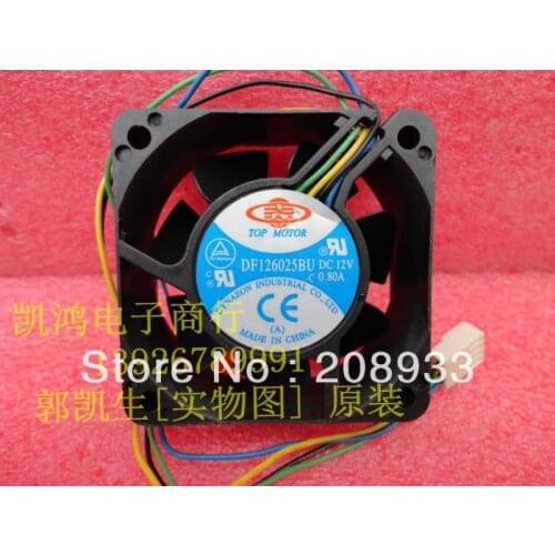 For Masahisa 6025 6CM 12V0.80 A the dual the ball violence PWM control speed four-wire fan DF126025BU+cooling fan