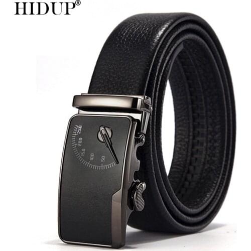 HIDUP Design Formal Style Automatic Belt Quality Soft 1st Layer Cow Leather Ratchet Belts 35mm Width Clothing Accessories NWJ558