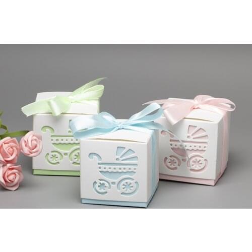 10pcs Mini baby cart Candy Boxes Chocolate Box for Baby Shower Gift Box Birthday Wedding Party Favor Box Baby birthday gifts 5z