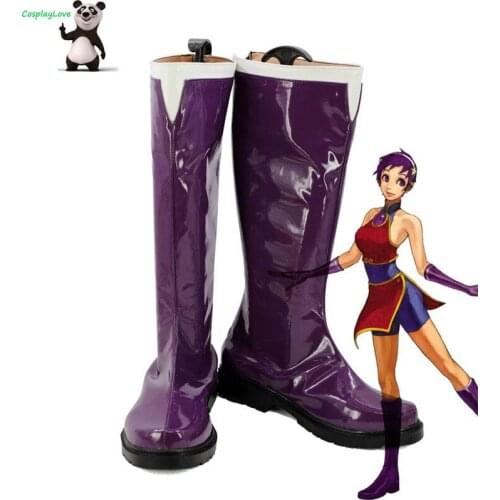 The King Of Fighters Asamiya Athena Purple Cosplay Shoes Boots Newest Custom Made For Halloween CosplayLove