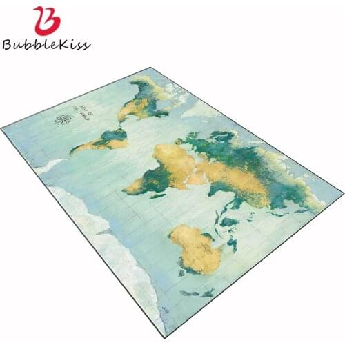 Bubble Kiss Carpet For Bedroom Green World Water Color Map Rugs Carpet For The Living Room Computer table Mat Soft Non-Slip Rug