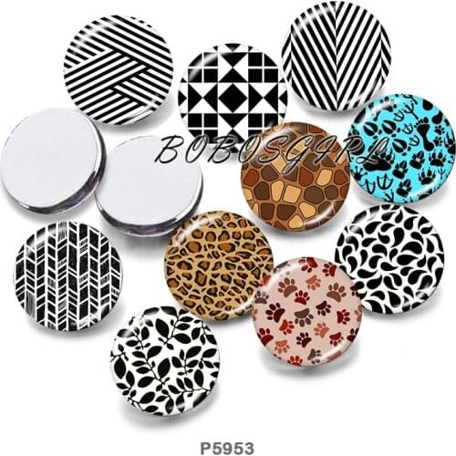 Leopard Pattern 12mm/18mm/20mm/25mm/30mm Round Glass Cabochon Flat Back Making Findings P5980