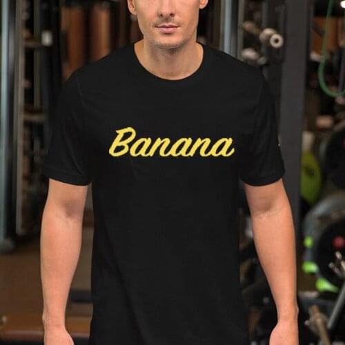 Summer Vogue Tee Banana Aletters Printed Men T-Shirt Casual Style Short Sleeve High Quality O-Neck Cotton Tops Loose Hipster Tee