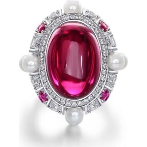 The Store 2021 New Product Hot Selling With Red Crystal Rectangle Ring（US