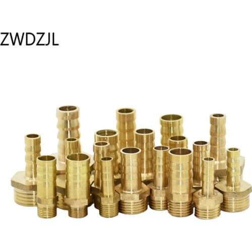 Copper Male Thread 1/8 1/4 3/8 1/2 3/4" to 6mm 8mm 10mm 12mm Brass Connector Irrigation Water Hose Gas Soft Tube Adapters 40pcs