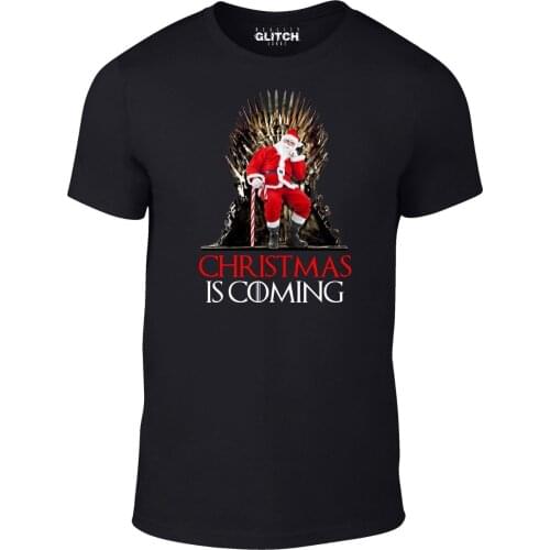 MenS Christmas Is Coming Xmas Winterfell New Brand Clothing O Neck Short Sleeves Boy Cotton Men Tee Shirts